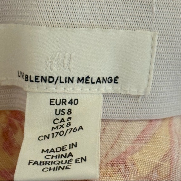 H&M High Waist Yellow and Pink Shorts Linen - Picture 5 of 5